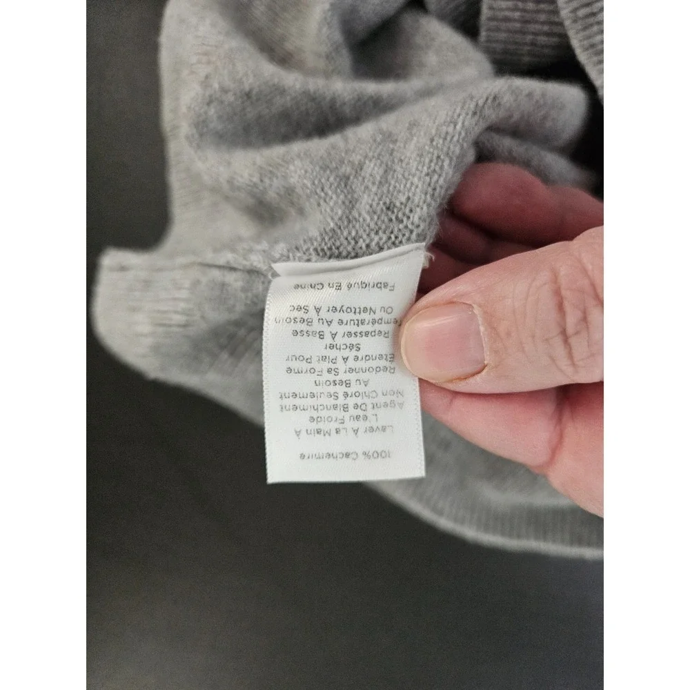 Talbots XS Gray 100%‎ Cashmere Turtleneck Sweater Classic Soft Knit Quiet Luxury